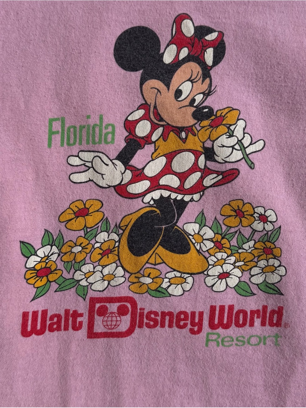 Vintage 80s Disney Minnie Mouse Baby Tee Single Stitch Made USA Gigi Hadid S - Picture 2 of 11